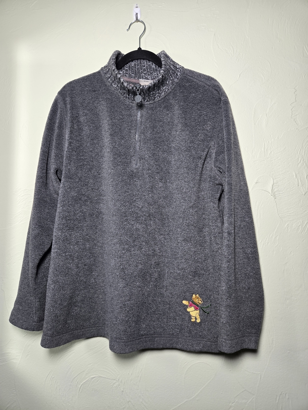 Vintage The Disney Store Winnie the Pooh Fleece Quarter-Zip Pullover